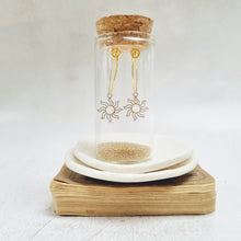 Load image into Gallery viewer, Gold Plated filigree Sun Pendant Hoop Earrings. - Zamsoe