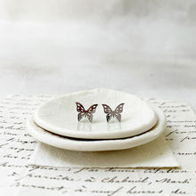Load image into Gallery viewer, Original Meadow Sketches: Stainless Steel Butterfly Studs in a Glass Dome