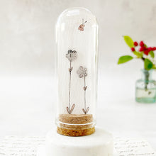 Load image into Gallery viewer, Original Meadow Sketches: Stainless Steel Flower Studs in a Glass Dome 1