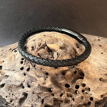 Load image into Gallery viewer, Braided Leather And Stainless Steel Bracelet Gift For Him