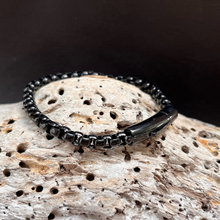 Load image into Gallery viewer, Grey Black Silver Titanium Steel Bracelet Gift For Men