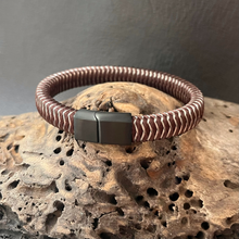 Load image into Gallery viewer, Woven Leather And Stainless Steel Bracelet For Him or Her