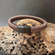 Load image into Gallery viewer, Woven Leather And Stainless Steel Bracelet For Him or Her