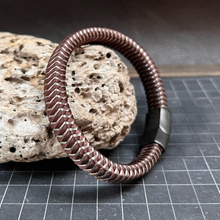 Load image into Gallery viewer, Woven Leather And Stainless Steel Bracelet For Him or Her