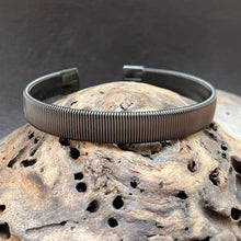 Load image into Gallery viewer, Vertical Stripes Stainless Steel Open Bracelet