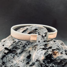 Load image into Gallery viewer, Vertical Stripes Stainless Steel Open Bracelet