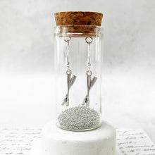 Load image into Gallery viewer, Silver Oar Earrings in a Bottle 2