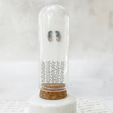 Load image into Gallery viewer, Original Coastal Sketches: Stainless Steel Seahorse Studs in a Glass Dome