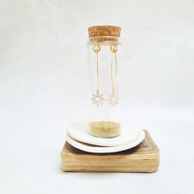 Load image into Gallery viewer, Sunburst Gold Oval Hoop Earrings in a Bottle - Zamsoe