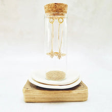 Load image into Gallery viewer, Gold Bee with Crystal Oval Hoop Earrings in a Bottle - Zamsoe