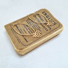 Load image into Gallery viewer, Gold Bee and Honeycomb Oval Hoop Earrings in a Bottle - Zamsoe