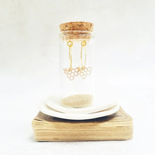 Load image into Gallery viewer, Gold Plated Bee and Honeycomb Hoop Earrings. - Zamsoe