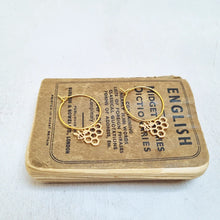 Load image into Gallery viewer, Gold Plated Bee and Honeycomb Hoop Earrings. - Zamsoe