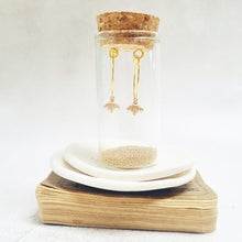 Load image into Gallery viewer, Gold Plated Bee Pendant Hoop Earrings. - Zamsoe