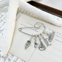 Load image into Gallery viewer, The Ocean Swirl: Nautical Boat Charm Brooch