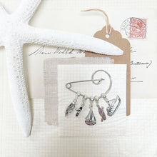 Load image into Gallery viewer, The Ocean Swirl: Nautical Boat Charm Brooch