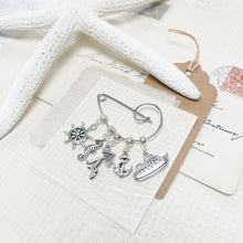 Load image into Gallery viewer, The Ocean Voyager: Cruising and Nautical Swirl Charm Brooch