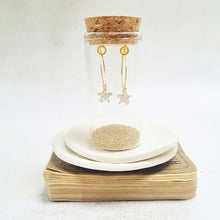 Load image into Gallery viewer, Gold Plated Crystal Star Hoop Earrings - Zamsoe