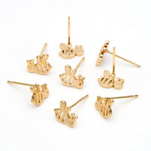 Load image into Gallery viewer, Gold filigree bee stud earrings in a bottle - 572 - Zamsoe