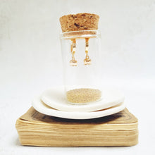 Load image into Gallery viewer, Gold Flower Huggie Earrings in a bottle - Zamsoe