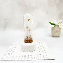 Load image into Gallery viewer, Gold-Plated Flower Studs with Wildflower Blooms in a Glass Dome