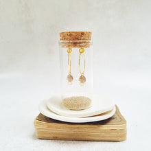 Load image into Gallery viewer, Delicate Gold Plated Pebble Hoop Earrings with a Cubic Zirconia Paves Star. - Zamsoe