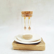 Load image into Gallery viewer, Delicate Gold Plated Pebble Hoop Earrings with a Cubic Zirconia Paves Star. - Zamsoe