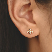 Load image into Gallery viewer, Gold bee stud earrings in a bottle - Zamsoe