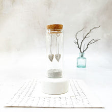 Load image into Gallery viewer, Beach Heart Oval Hoops in a Keepsake Bottle