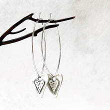 Load image into Gallery viewer, Beach Heart Oval Hoops in a Keepsake Bottle