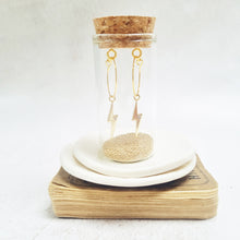 Load image into Gallery viewer, Gold Plated Lightning Hoop Earrings. - Zamsoe