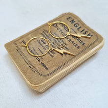 Load image into Gallery viewer, Gold Plated Lightning Hoop Earrings. - Zamsoe