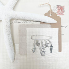 Load image into Gallery viewer, The Sea Maiden: Mermaid and Shell Charm Kilt Pin