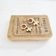 Load image into Gallery viewer, Bee Petite Gold Earrings in a bottle - 803 - Zamsoe