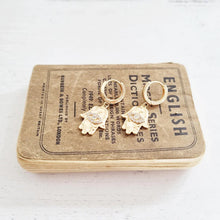 Load image into Gallery viewer, Crystal Hamsa Hand Petite Gold Earrings in a Bottle - 804 - Zamsoe