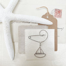Load image into Gallery viewer, The Sail: Minimalist Nautical Swirl Brooch