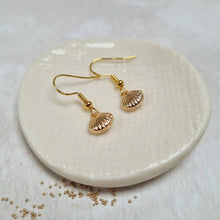 Load image into Gallery viewer, Gold Seashell Fish Hook Earrings in a Bottle - Zamsoe