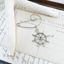 Load image into Gallery viewer, The Helm: Minimalist Nautical Swirl Brooch