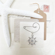 Load image into Gallery viewer, The Helm: Minimalist Nautical Swirl Brooch