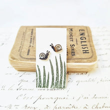 Load image into Gallery viewer, Gardeners snail earrings in a bottle - Zamsoe