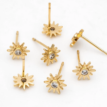 Load image into Gallery viewer, Gold-Plated Sunburst Stud Earring