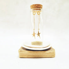 Load image into Gallery viewer, Gold Star with Crystal Oval Hoop Earrings in a Bottle - Zamsoe