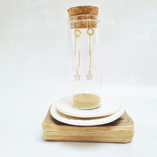 Load image into Gallery viewer, Gold Crystal Star Oval Hoop Earrings in a Bottle - Zamsoe