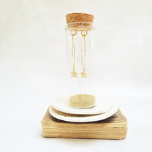 Load image into Gallery viewer, Gold Starfish Oval Hoop Earrings in a Bottle - Zamsoe