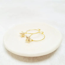 Load image into Gallery viewer, Gold Plated Starfish Hoop Earrings. - Zamsoe
