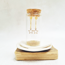 Load image into Gallery viewer, Gold Plated Filigree Star Pendant Hoop Earrings. - Zamsoe