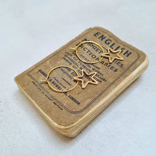 Load image into Gallery viewer, Gold Plated Filigree Star Pendant Hoop Earrings. - Zamsoe