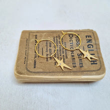 Load image into Gallery viewer, Gold Plated Abstract Star Pendant Hoop Earrings adorned with a Cubic Zirconia Paves Star. - Zamsoe