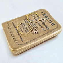 Load image into Gallery viewer, Gold Plated Crystal Sun Hoop Earrings. - Zamsoe