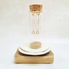 Load image into Gallery viewer, Gold Sun Crystal Oval hoop Earrings in a Bottle - Zamsoe